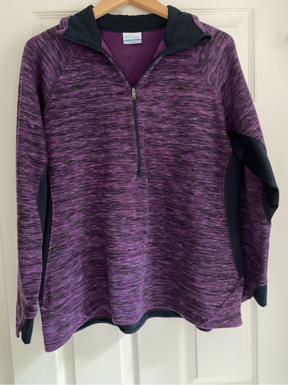 Columbia Purple Space-Dyed Quarter-Zip Pullover with Black Accents